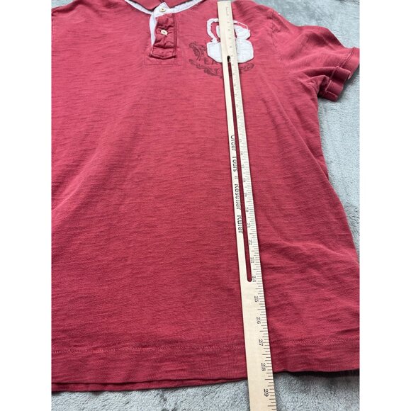 American Eagle Outfitters Mens XL Red Polo Shirt Casual Embroidered Number 8 - Picture 5 of 8